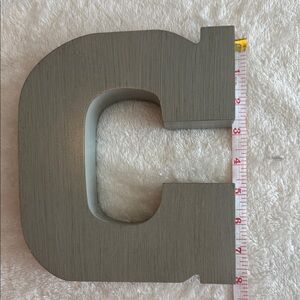 Gray Wooden Letter C Home Decor